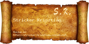 Stricker Krisztián névjegykártya